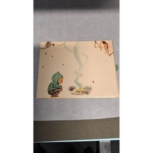 Vintage Japanese Christmas Card Signed Y Kawa Watercolor Illustration Children